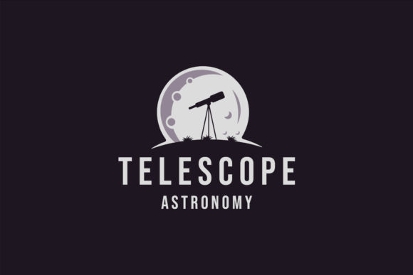 Download Silhouette Telescope at Moon Logo Design - Moon logo Collection