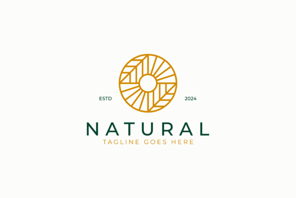 Download Natural Abstract Geometric Logo Sun Leaf - Premium Resources